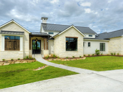 Boerne Custom Home - White Limestone Exterior Modern Farmhouse