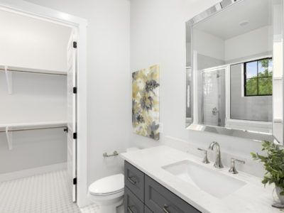 Boerne Custom Home - Modern Farmhouse White Bathroom