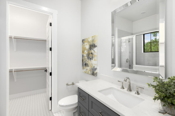 Boerne Custom Home - Modern Farmhouse White Bathroom